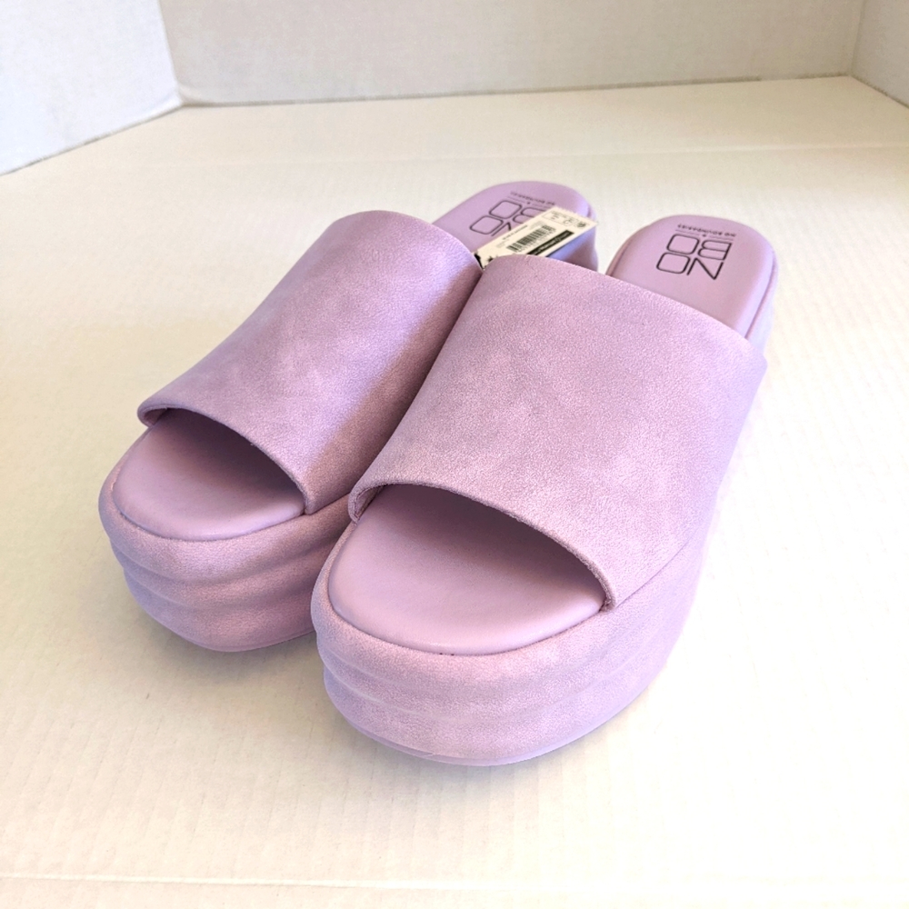 ✨NWT✨No Boundaries Open Toe Lavender Platform Sandals/Mules